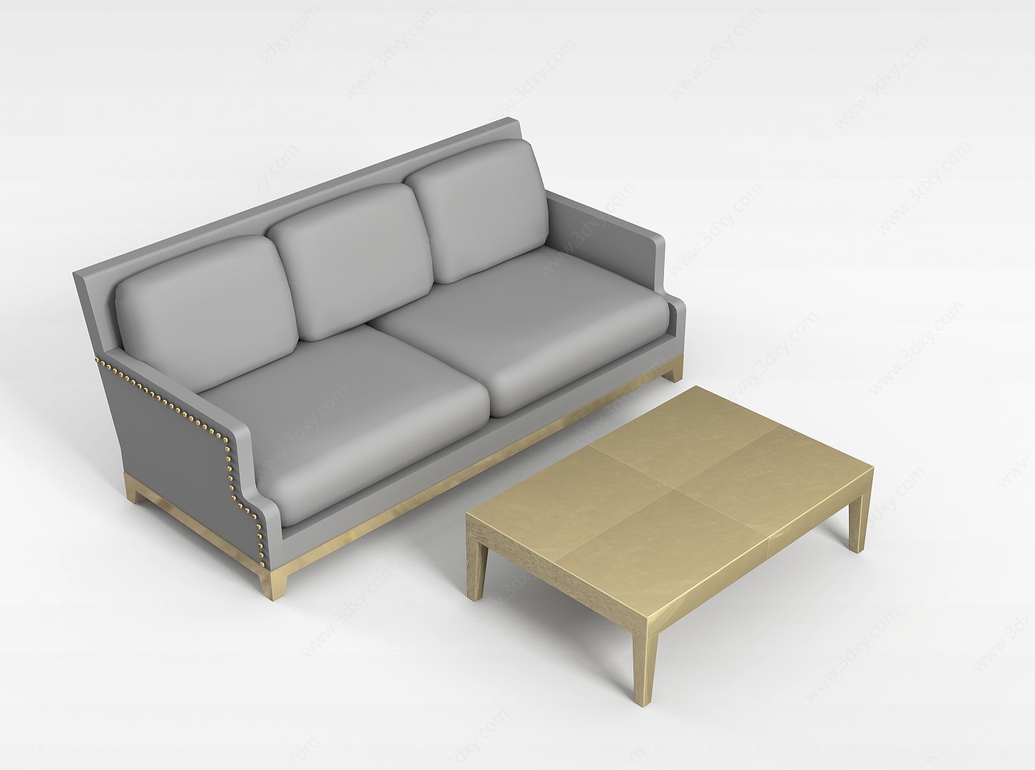 卧室沙发茶几组合3D模型
