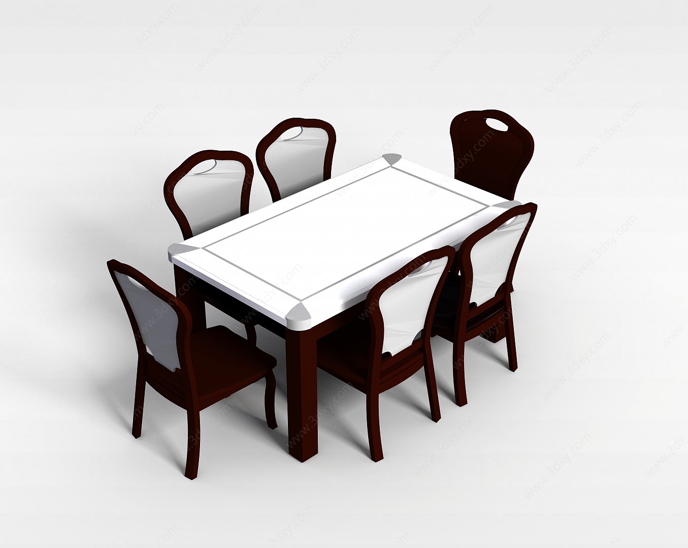 时尚家居餐桌椅组合3D模型