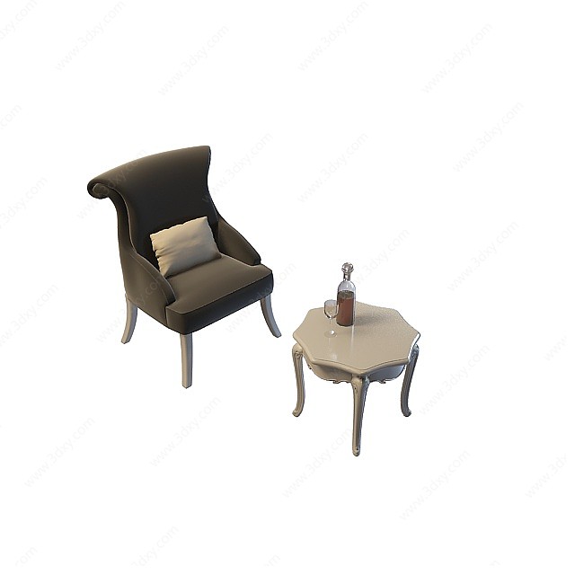 客厅休闲沙发桌椅3D模型