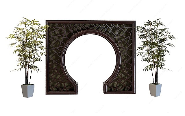 带竹子的拱门3D模型