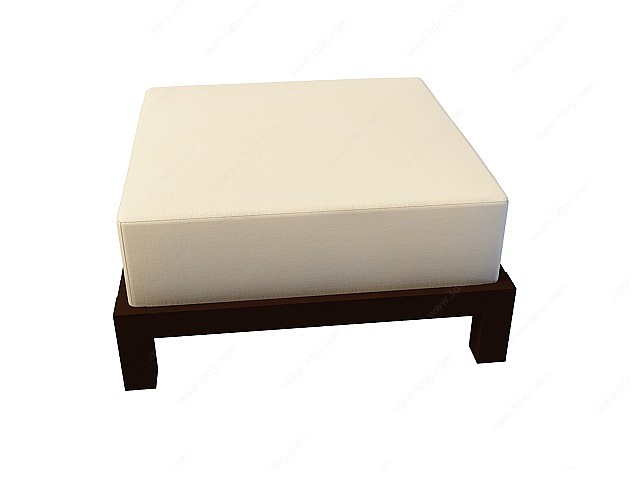 白色沙发凳3D模型