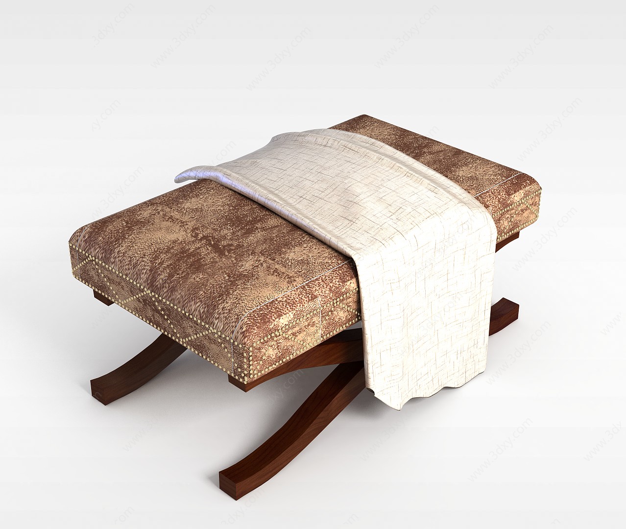 毛料沙发凳3D模型