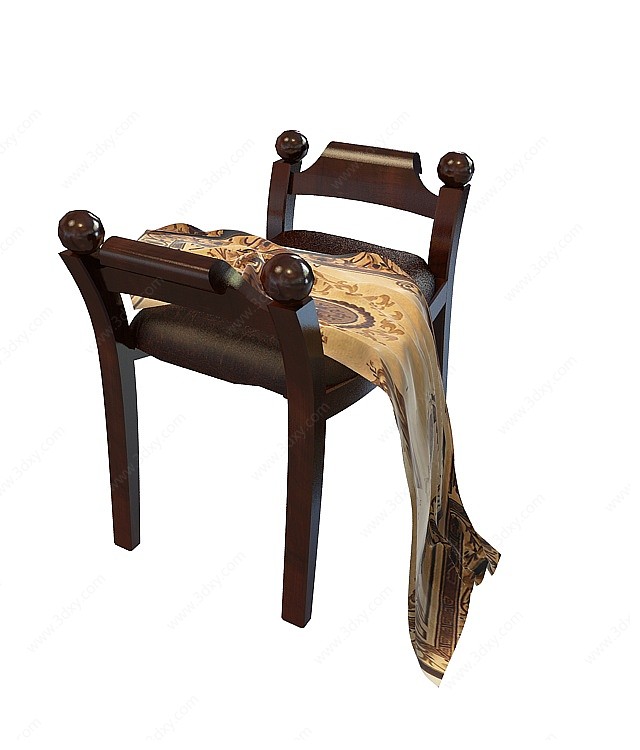 古代沙发凳3D模型