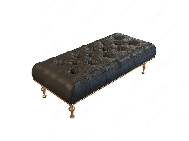黑床尾凳3D模型