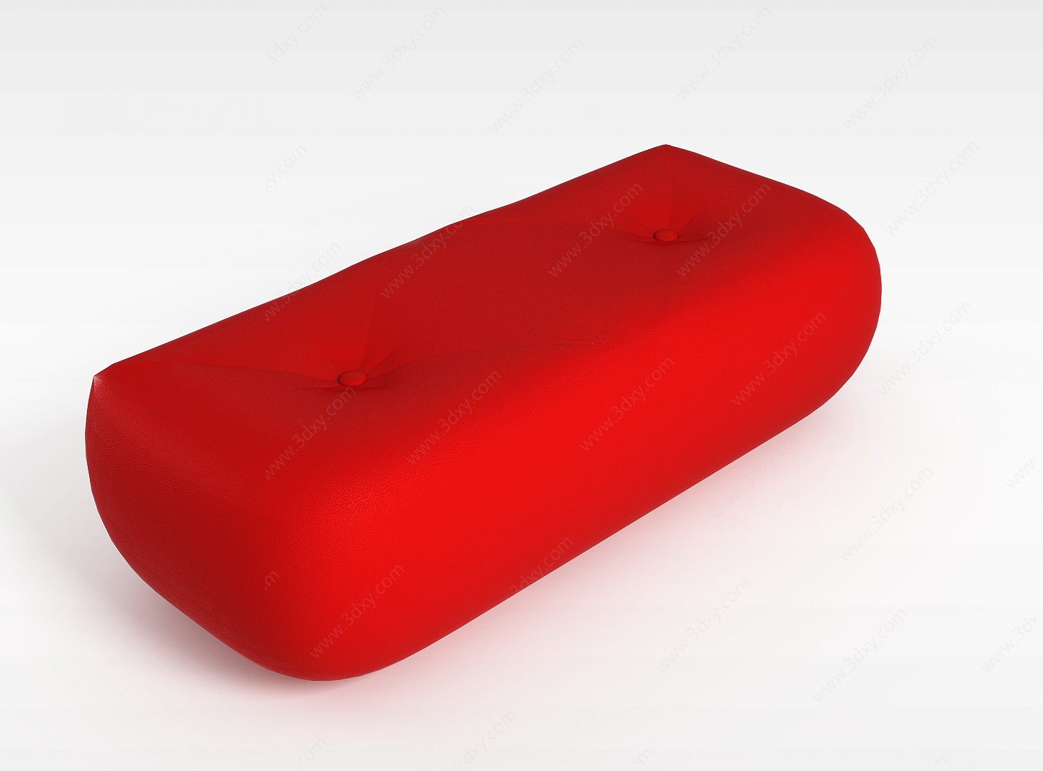 大红沙发凳3D模型