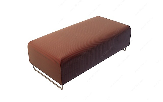 红色沙发凳3D模型