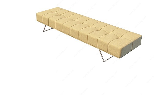 固定腿沙发宽凳3D模型