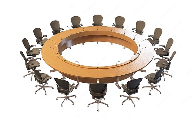 豪华会议室桌椅3D模型