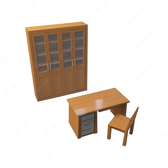档案馆桌椅3D模型