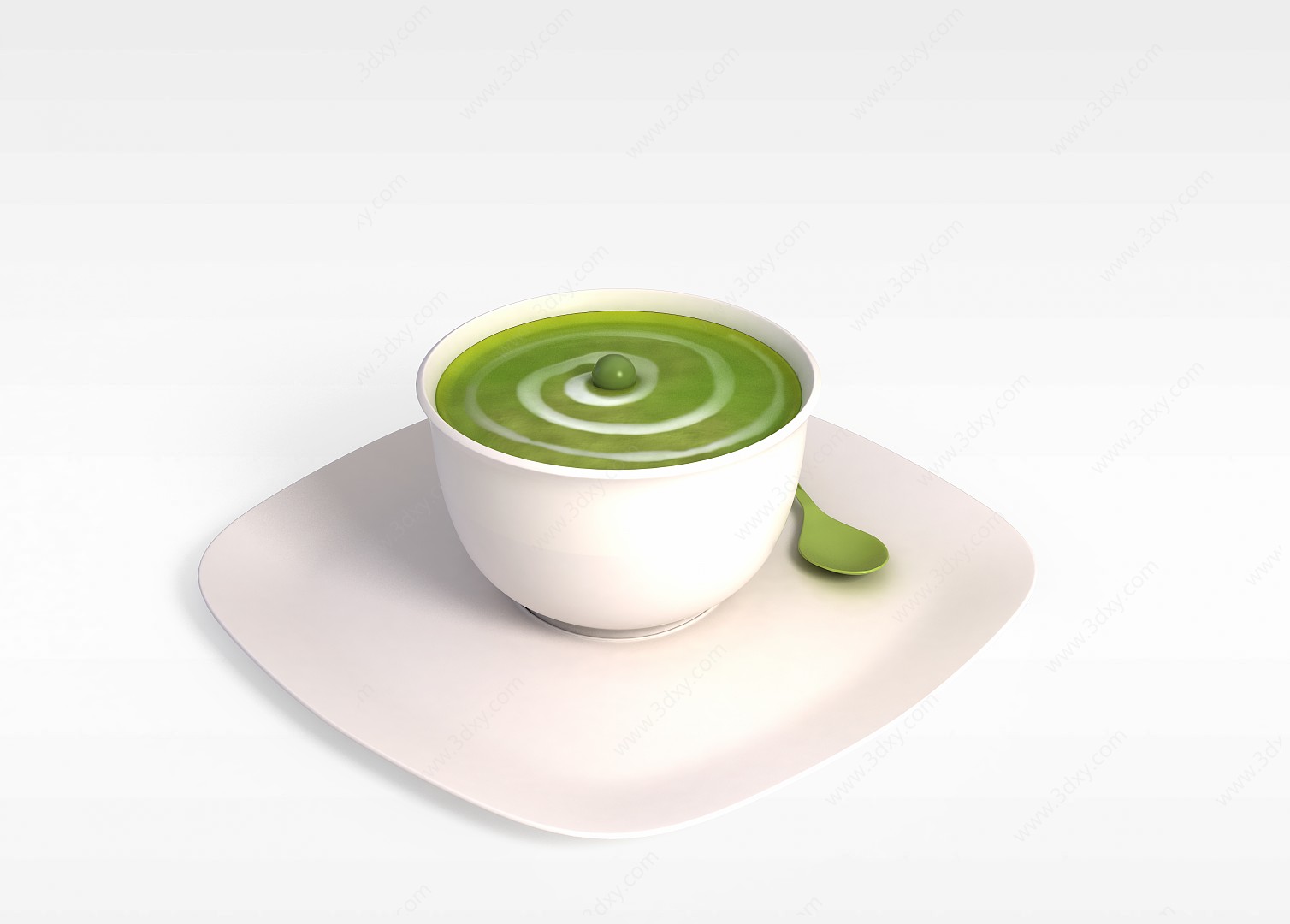抹茶味奶茶饮品3D模型