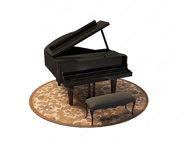 钢琴带地台3D模型