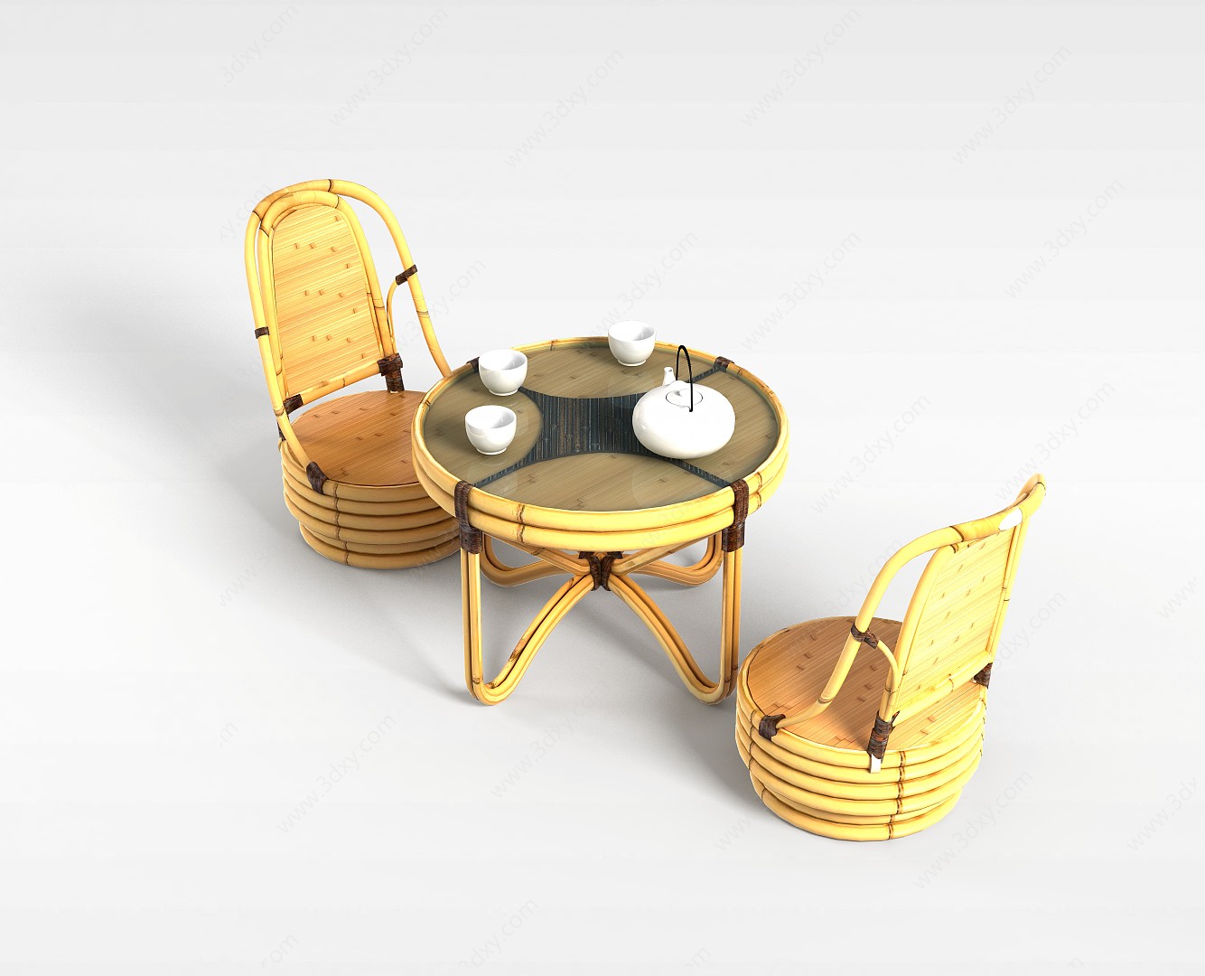 品茶桌椅组合3D模型