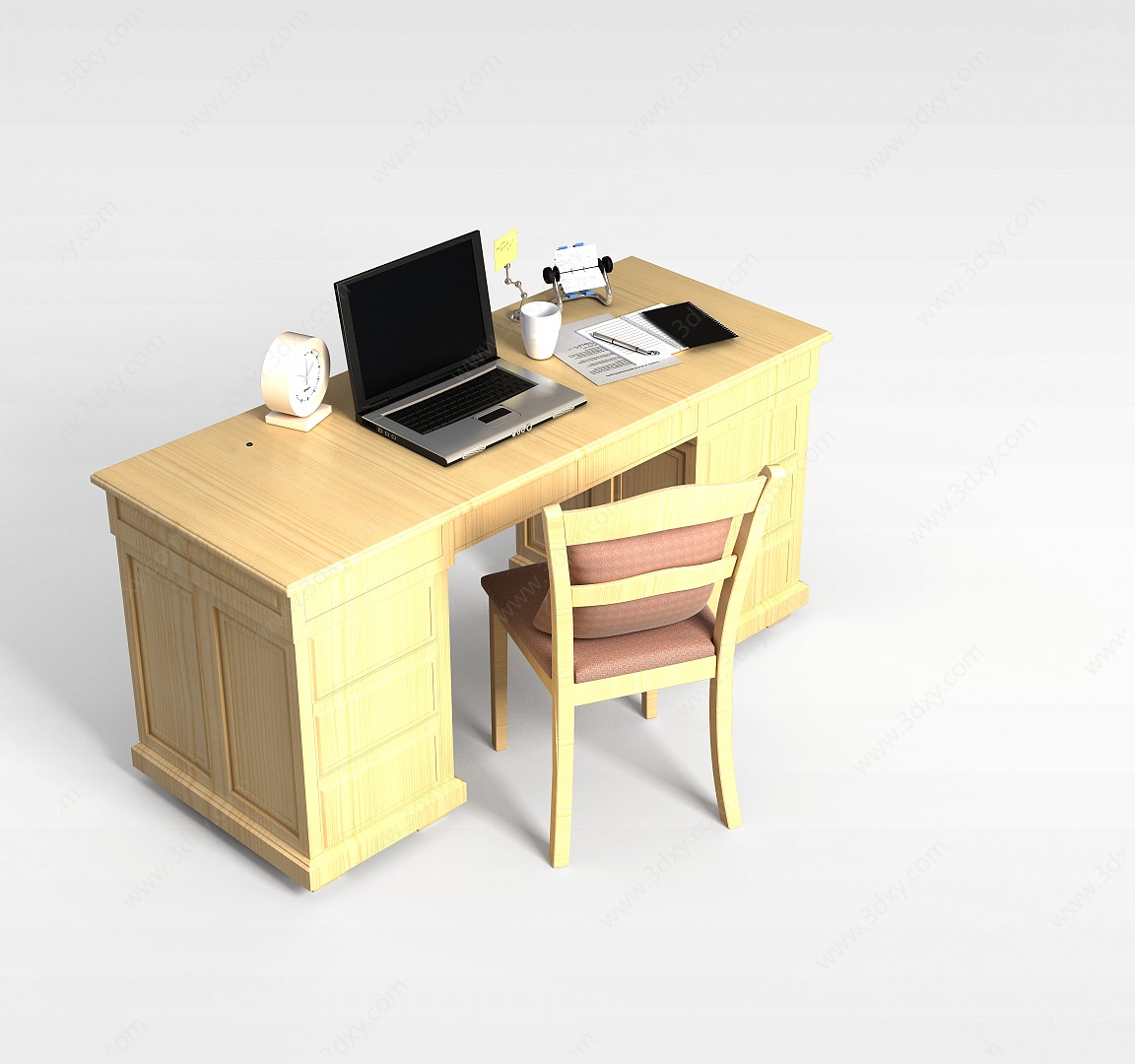 柜式电脑桌椅3D模型