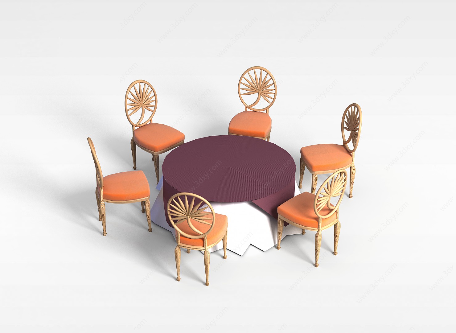 豪华桌椅组合3D模型