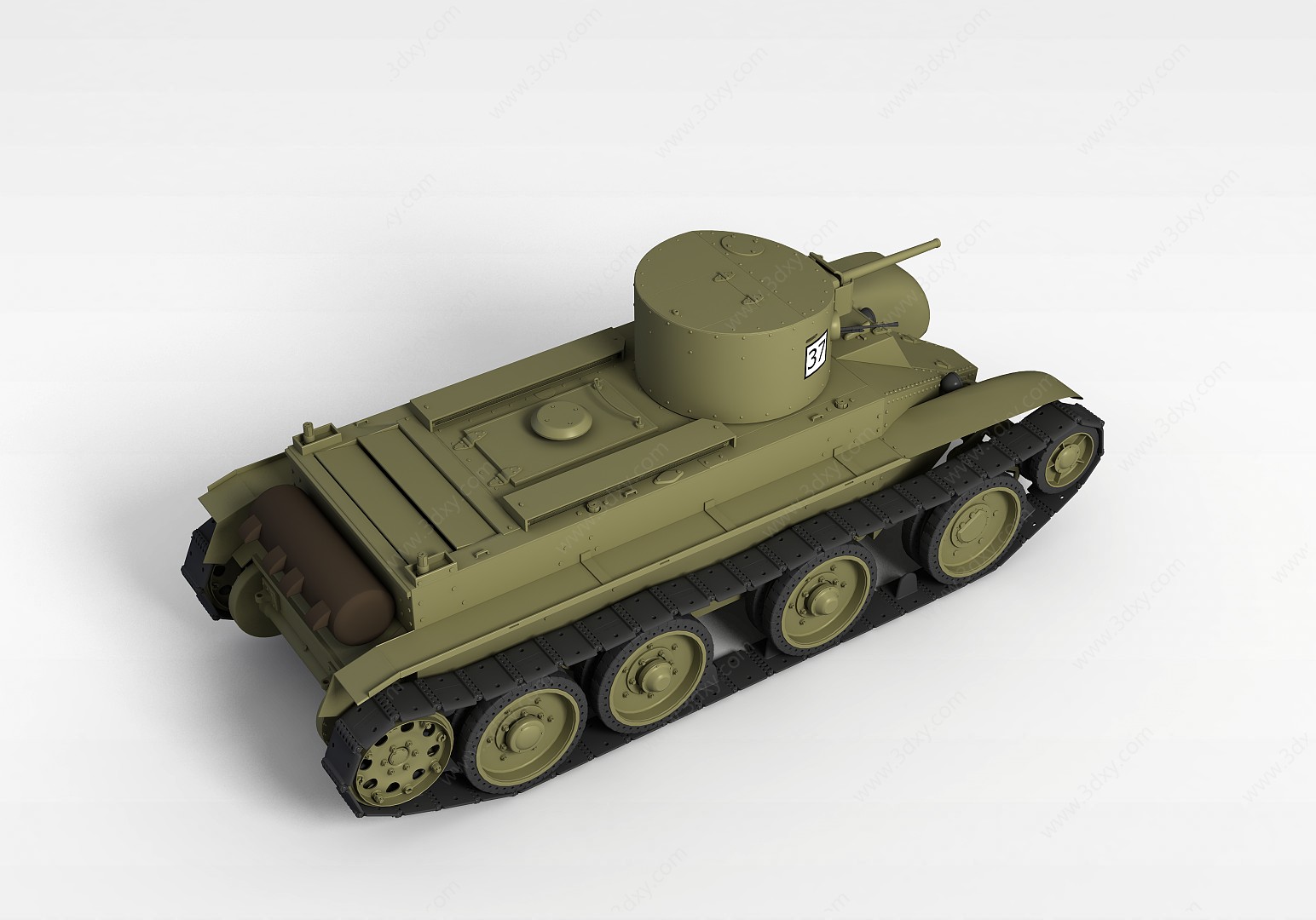 苏联BT-2轻坦克3D模型