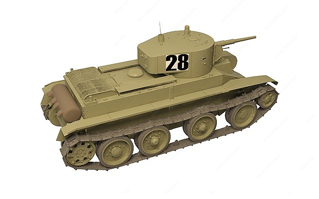 苏联BT-7轻型坦克3D模型