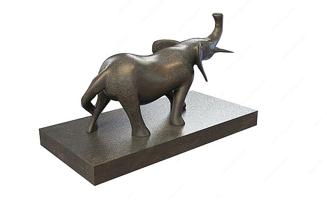 金属小象摆件3D模型