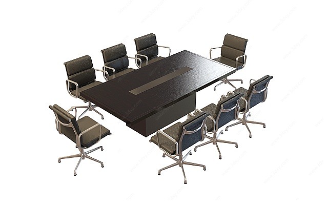 会议室桌椅组合3D模型
