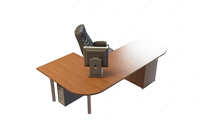 电脑桌椅组合3D模型
