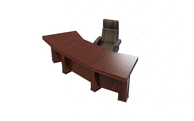 老板桌椅组合3D模型