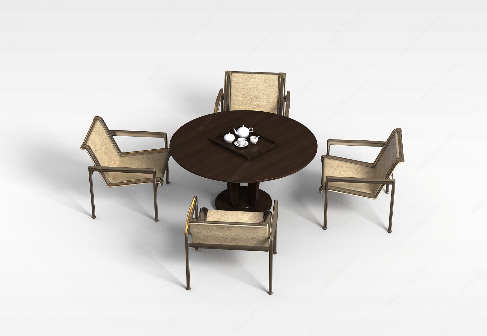 咖啡厅桌椅3D模型