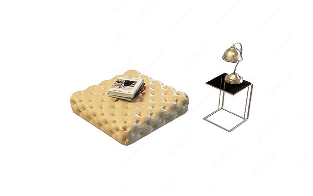 曲面拉扣沙发凳3D模型