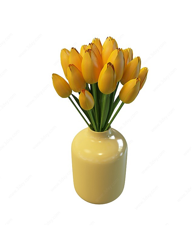 郁金香花瓶3D模型
