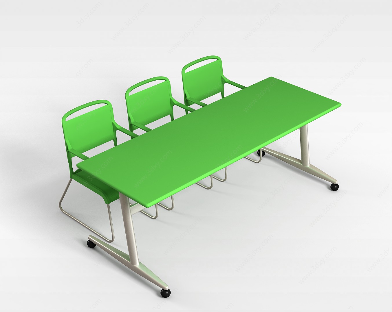 塑胶桌椅组合3D模型