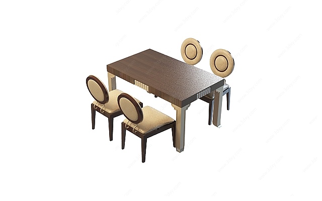 简约欧式桌椅3D模型