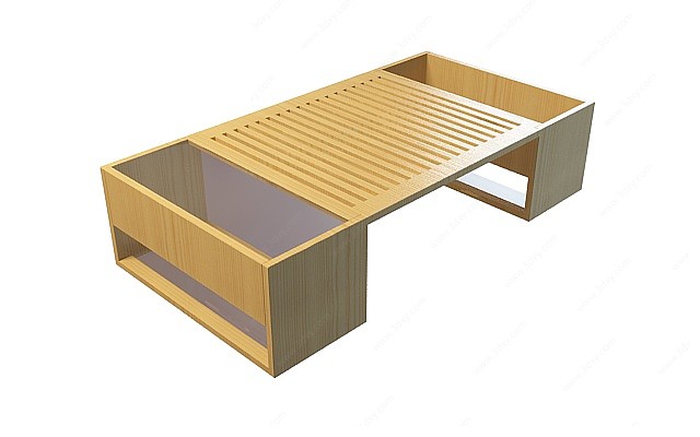 浅木色茶几桌3D模型