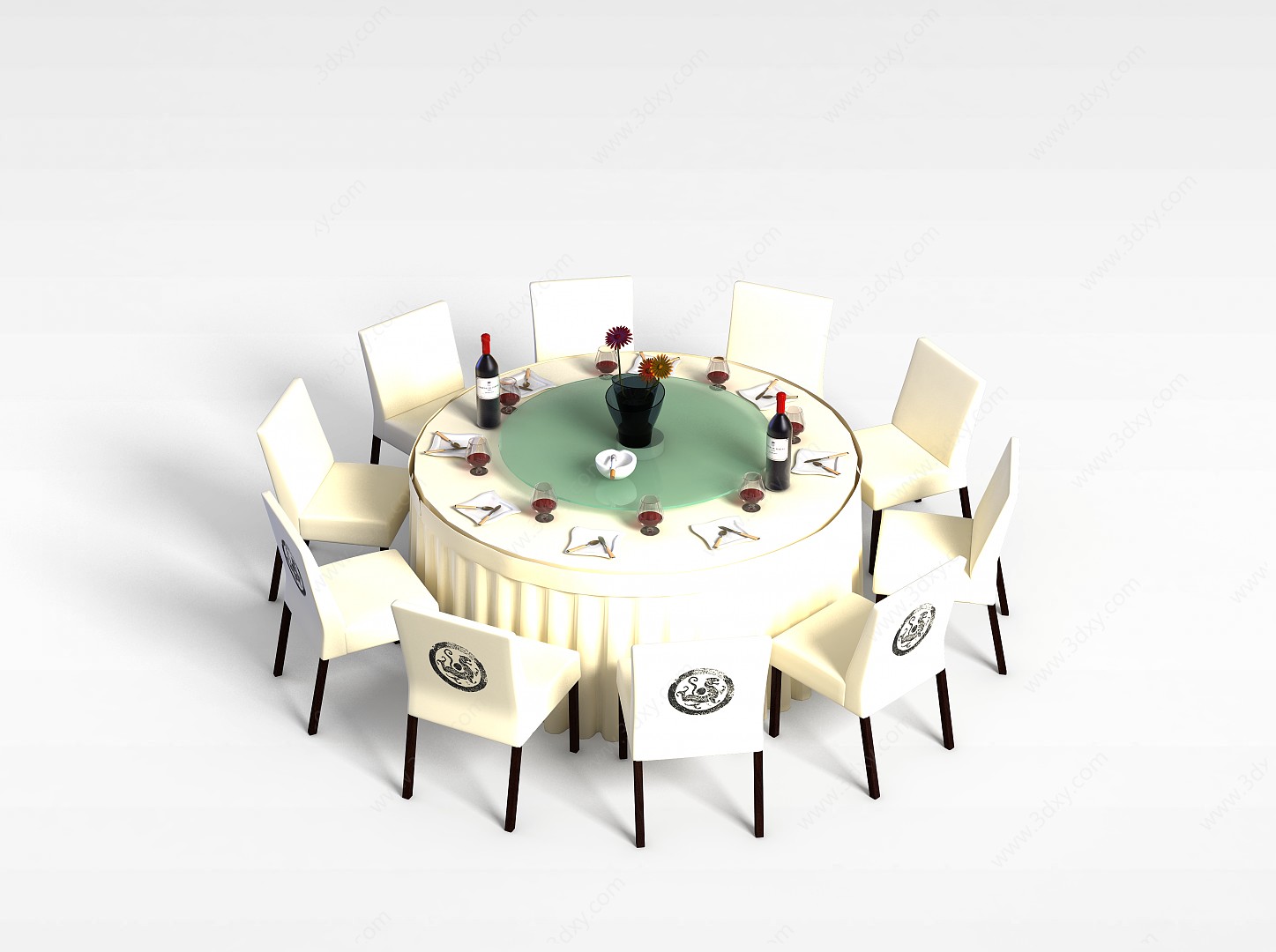 高档酒店桌椅3D模型