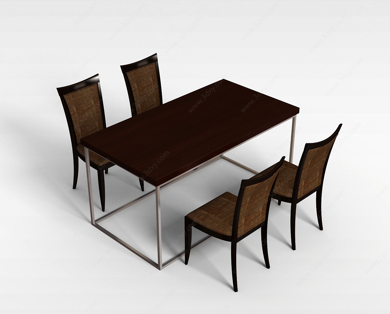 简易桌椅组合3D模型