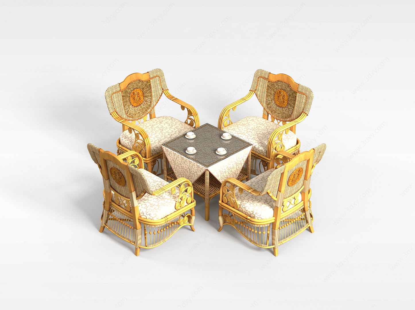 豪华休闲桌椅3D模型