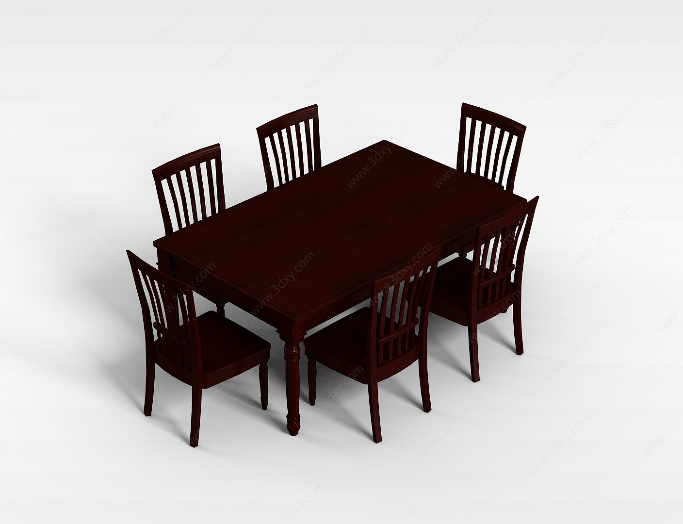 简易中式桌椅3D模型