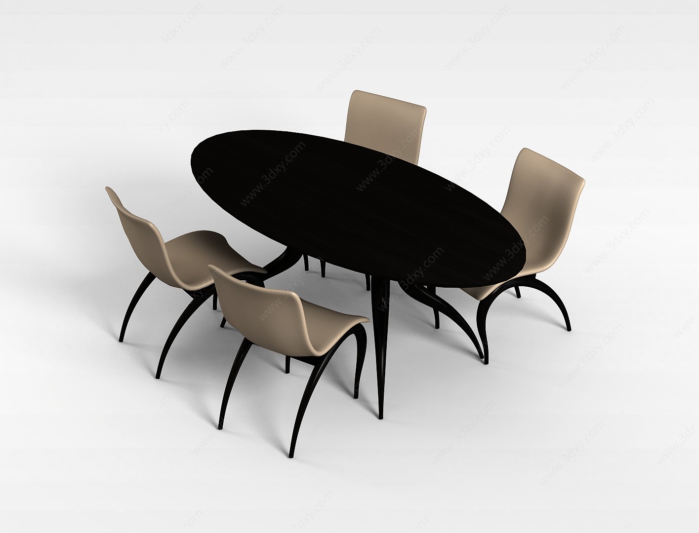 公司桌椅组合3D模型