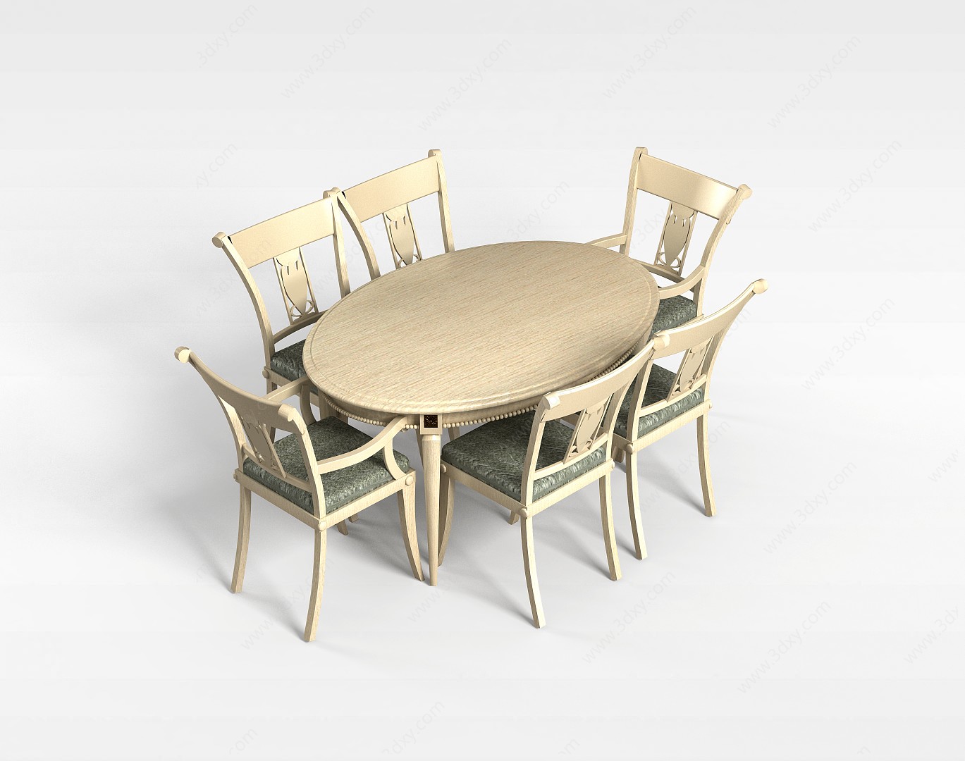 中式雕花桌椅3D模型