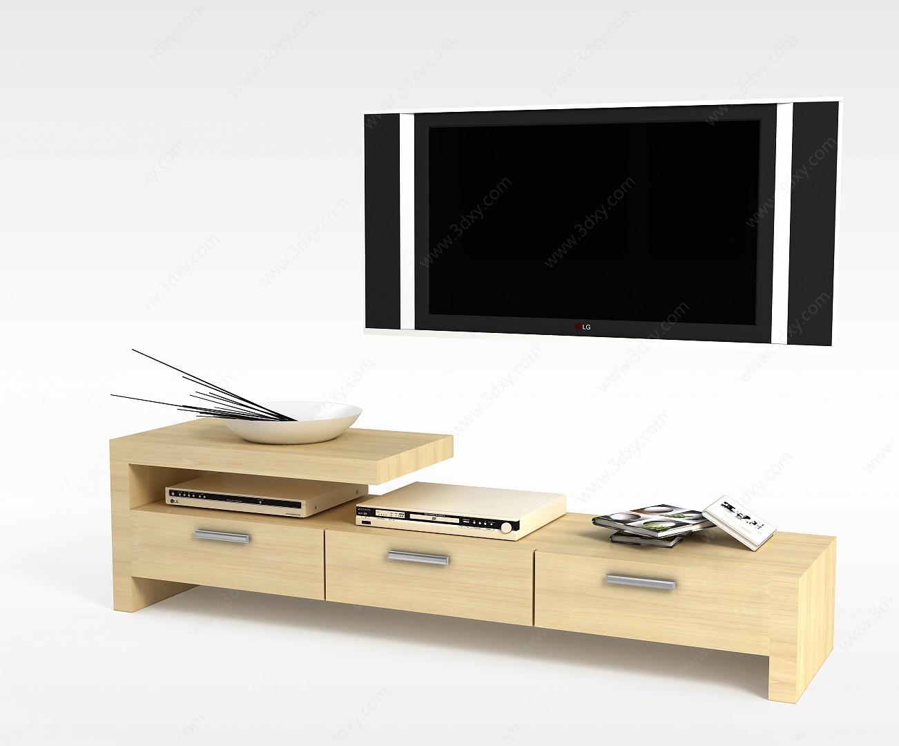 现代简易电视柜3D模型