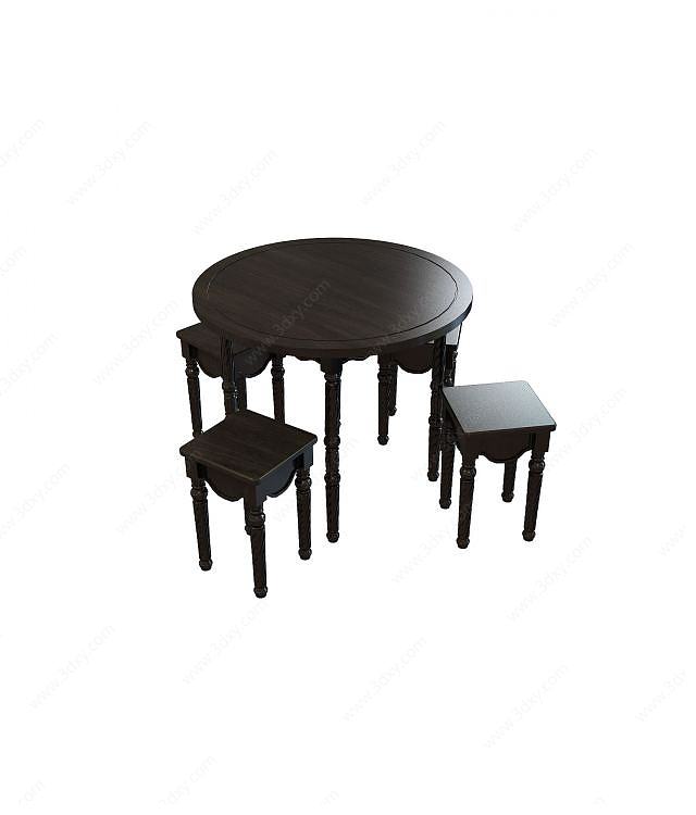 古典中式桌椅3D模型