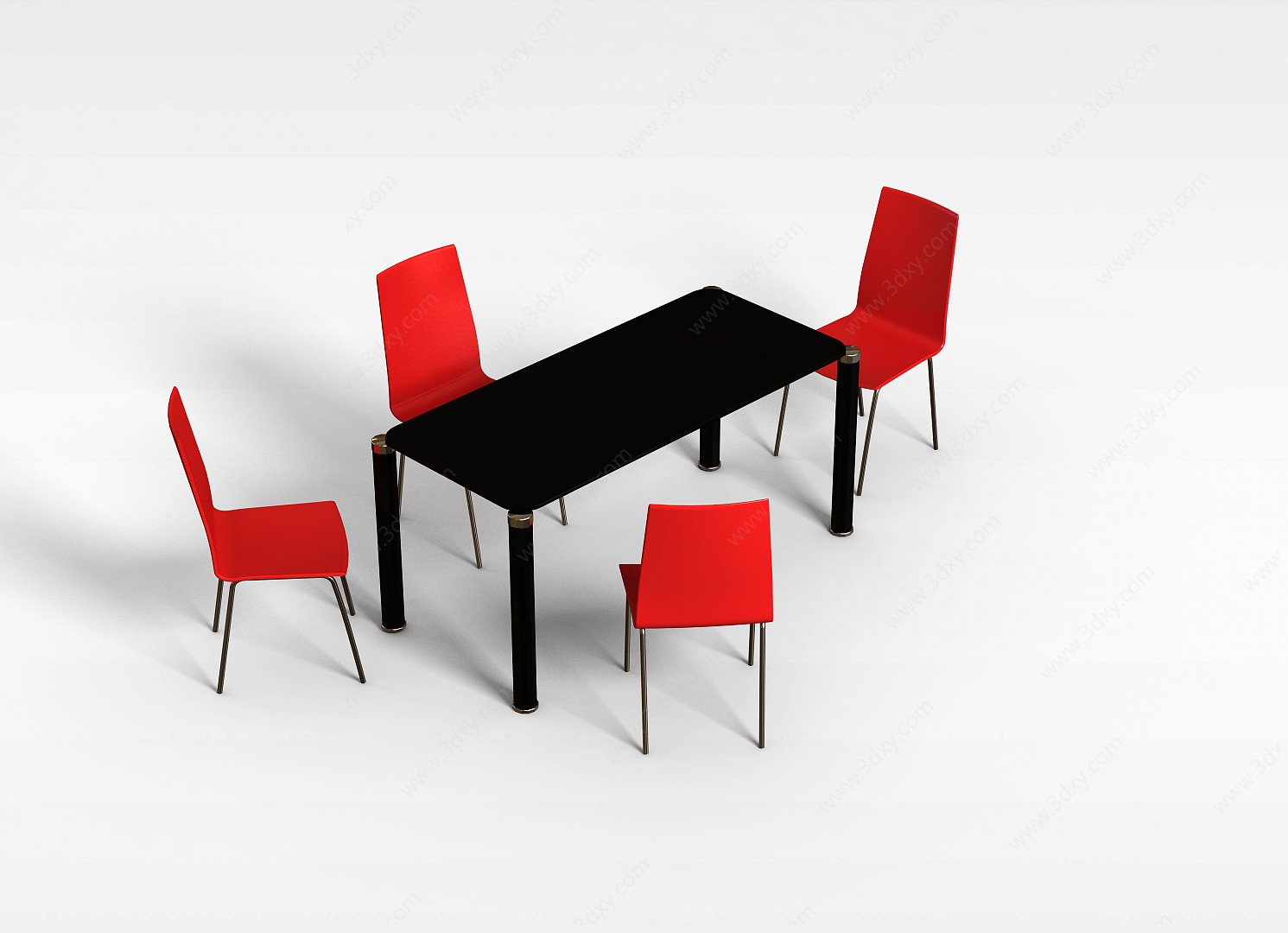 现代简易桌椅3D模型