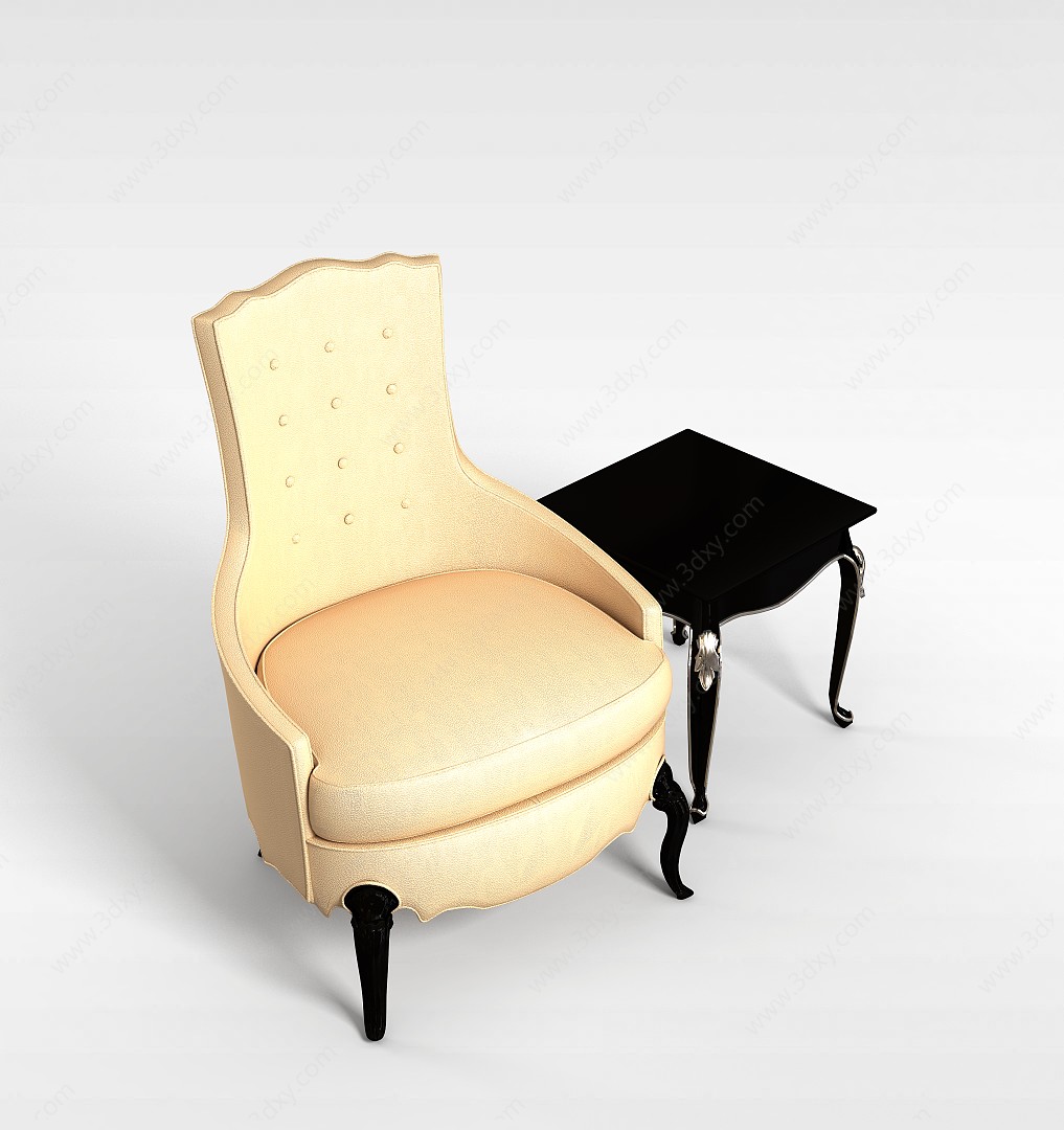 卧室商务桌椅3D模型
