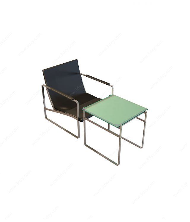简易桌椅组合3D模型