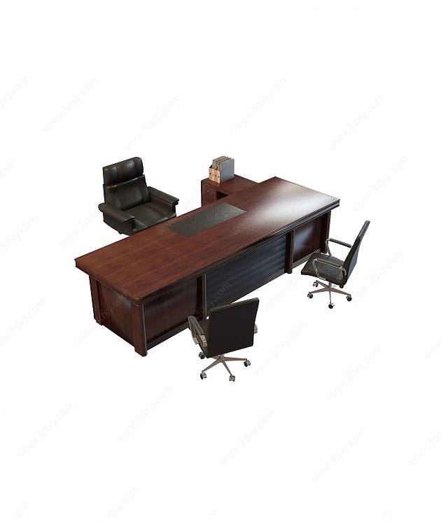 经理桌椅组合3D模型