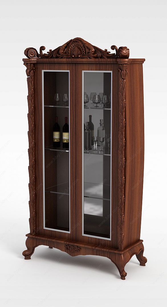 玻璃红酒柜3D模型