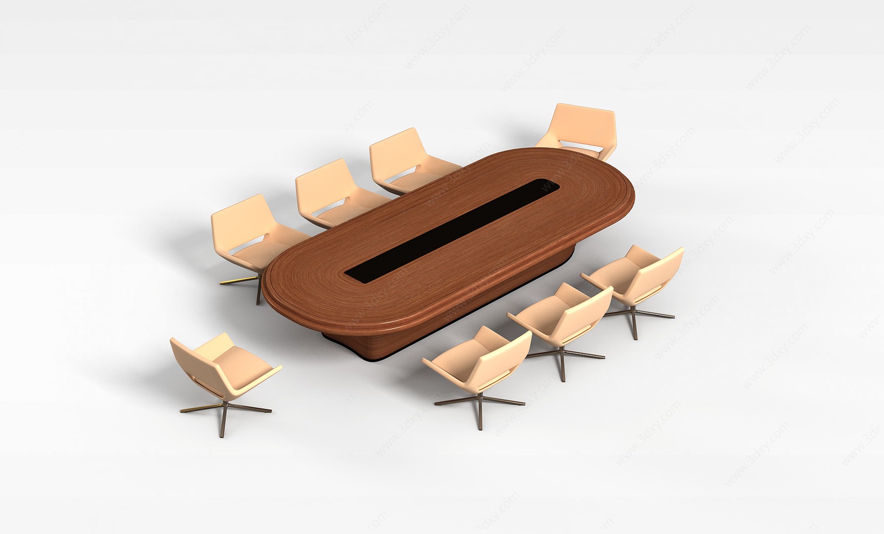 高档会议桌椅3D模型