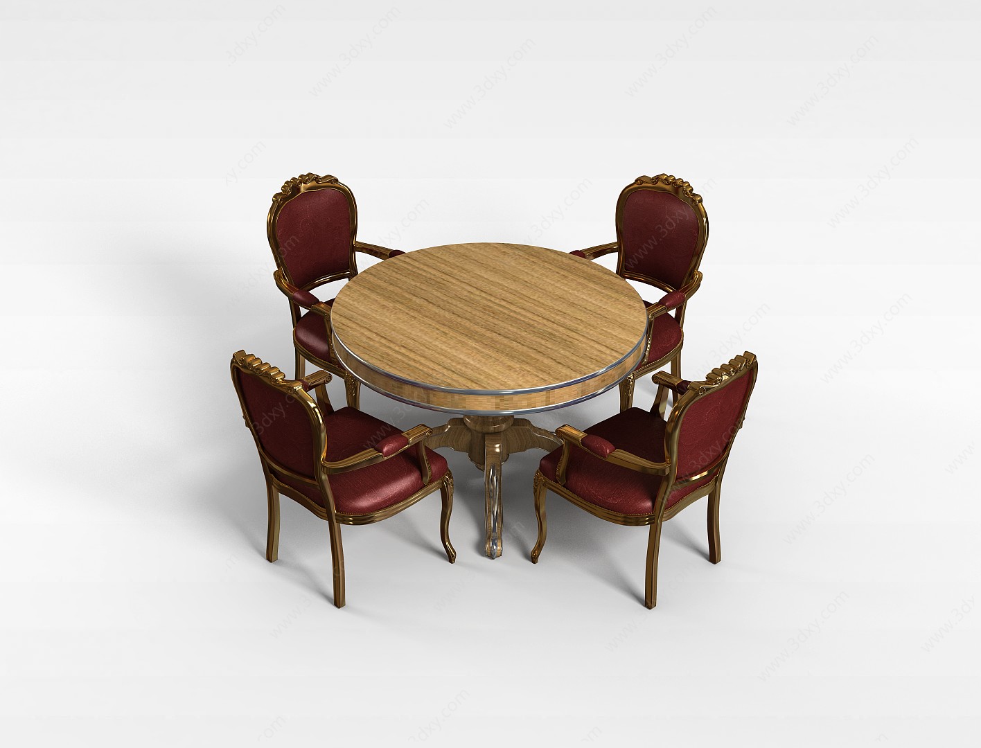 奢华欧式餐桌椅3D模型
