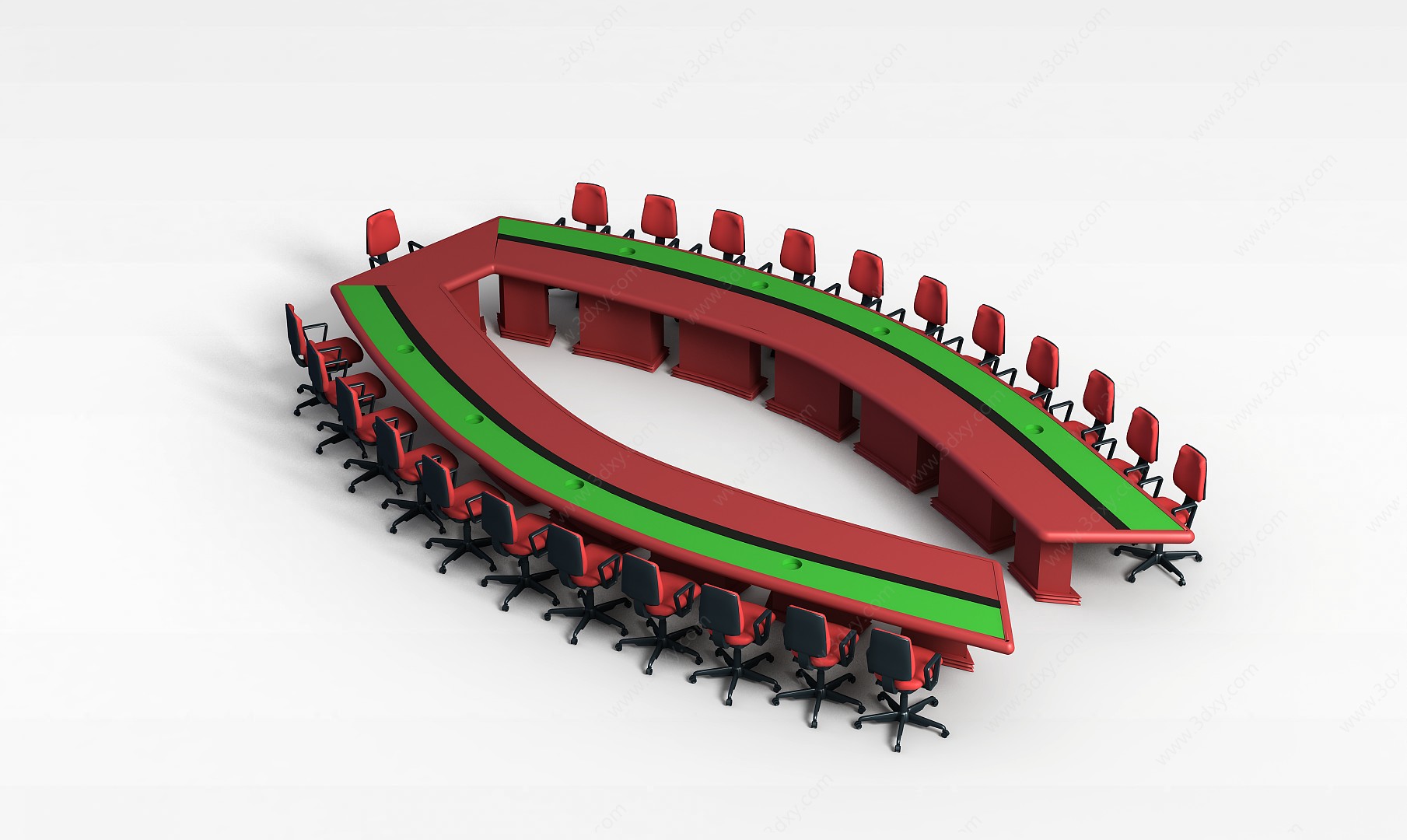 超大型会议桌椅3D模型