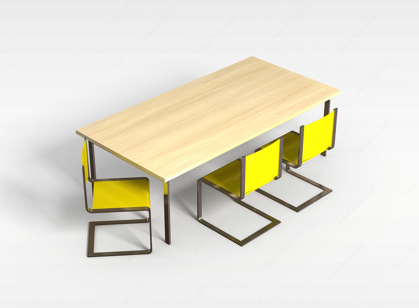 时尚简约桌椅3D模型
