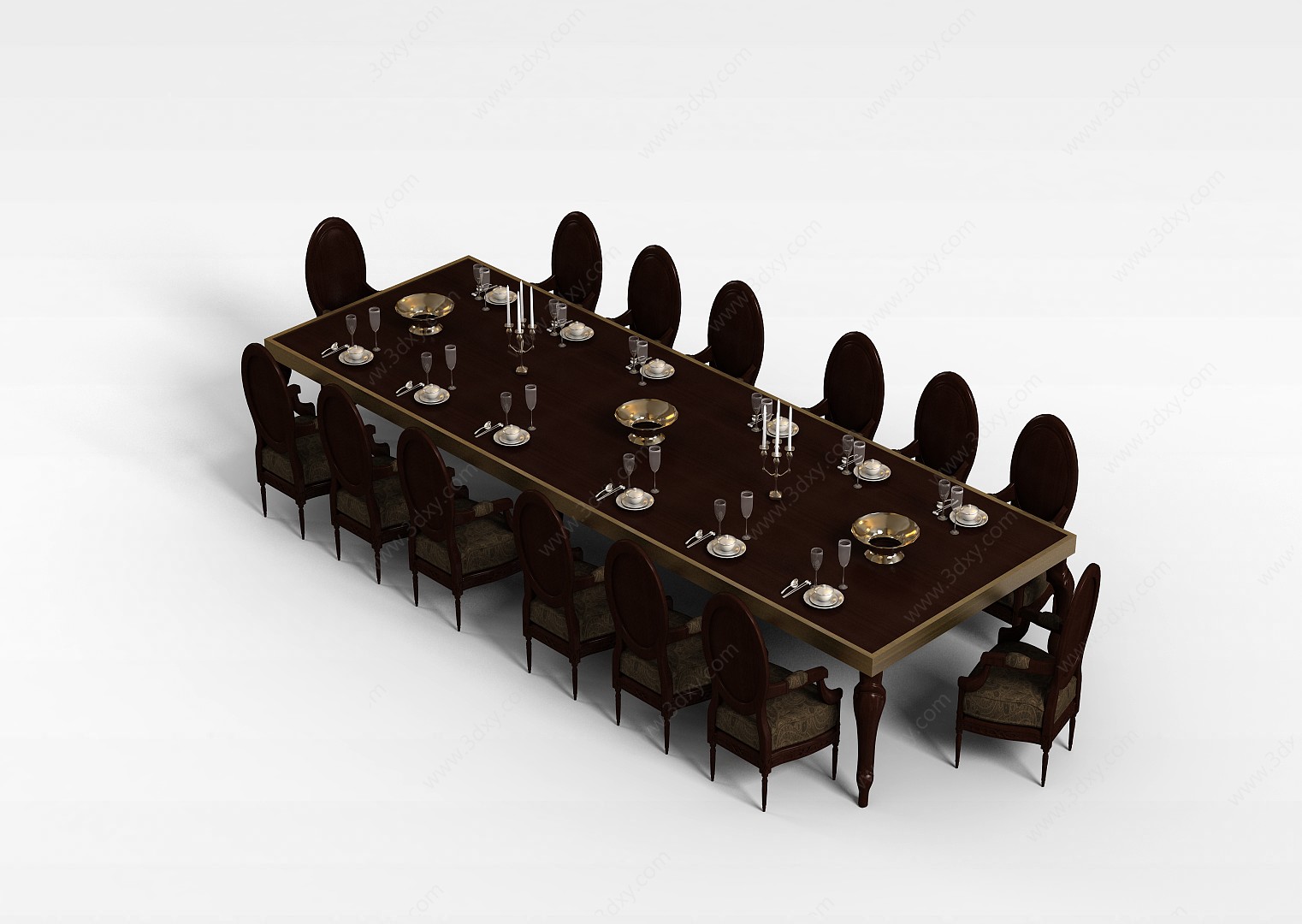 商务宴会桌椅3D模型