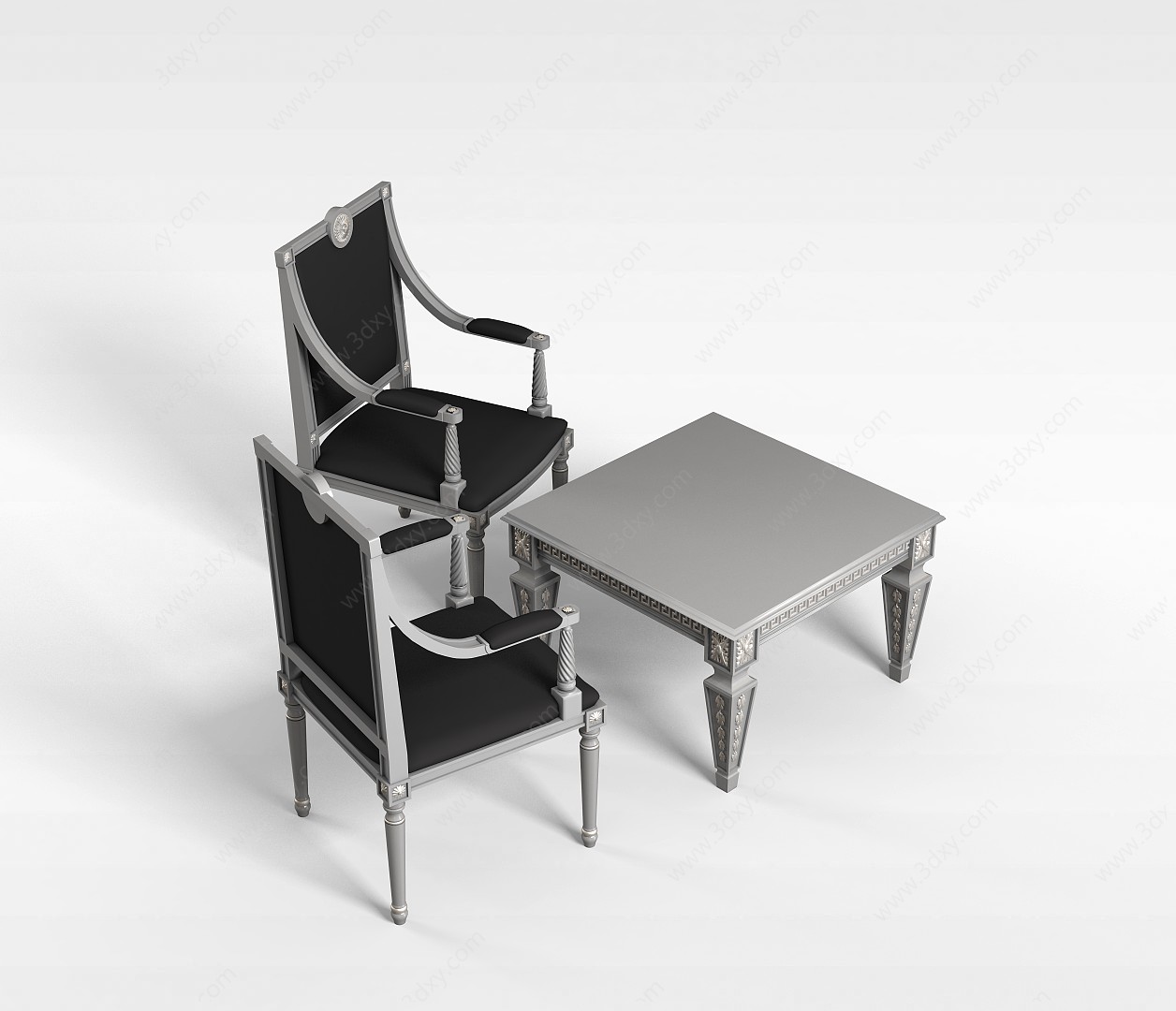 欧式商务桌椅3D模型