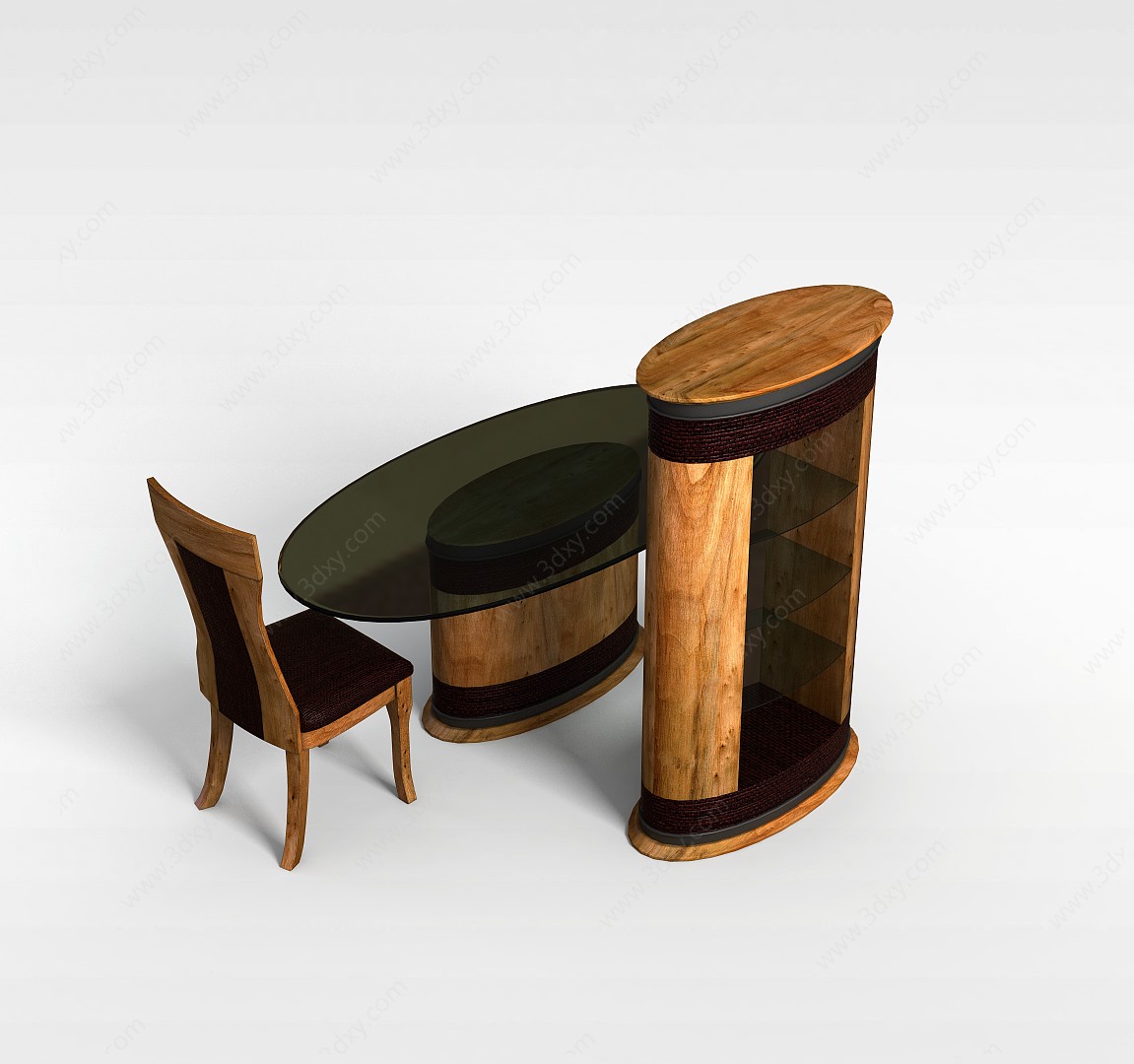 欧式古典桌椅3D模型